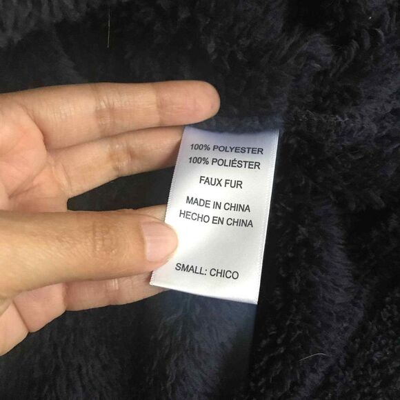 Jane And Bleecker Sweater Womens Small Dark Navy Blue Faux Fur Cozy Pullover - Picture 9 of 11